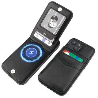 Foto 1 | Foto 1 | Funda Tipo Cartera Para Iphone 13 Kihuwey Con Magsafe De Piel Negra - Venta Internacional.
