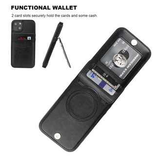 Foto 3 | Foto 3 | Funda Tipo Cartera Para Iphone 13 Kihuwey Con Magsafe De Piel Negra - Venta Internacional.