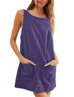 Foto 1 | Foto 1 | Vestido Holgado De Pana Para Mujer Talla S Color Morado - Venta Internacional.