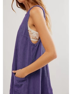 Foto 3 | Foto 3 | Vestido Holgado De Pana Para Mujer Talla S Color Morado - Venta Internacional.