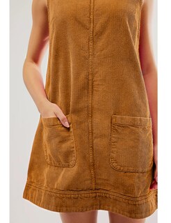 Foto 5 | Foto 5 | Vestido General Sin Mangas Para Mujer Pana Línea A Delantal Caqui - Venta Internacional.