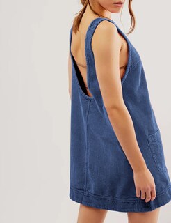 Foto 4 | Foto 4 | Vestido General Hooever De Pana Para Mujer Línea A Azul Polvoriento Xxl - Venta Internacional.