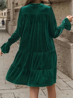 Foto 5 | Foto 5 | Vestido Feiysoi De Terciopelo De Manga Larga Con Cuello En V  Línea A  Para Mujer - Venta Internacional.