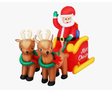 Foto 1 | Foto 1 | Decoración Inflable Navideña 2.13m Largo Led Papá Noel Ciervo