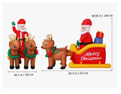 Foto 2 | Foto 2 | Decoración Inflable Navideña 2.13m Largo Led Papá Noel Ciervo