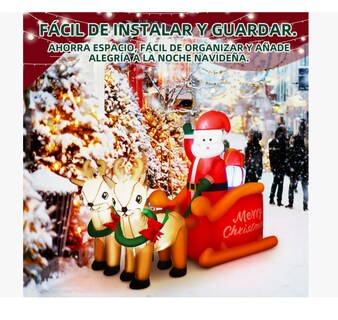 Foto 3 | Foto 3 | Decoración Inflable Navideña 2.13m Largo Led Papá Noel Ciervo