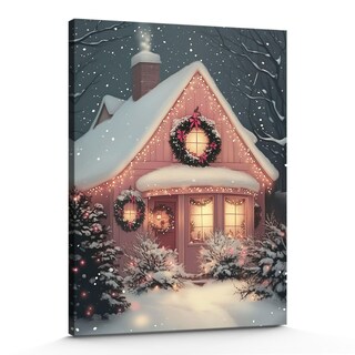 Foto 1 | Foto 1 | Lienzo Decorativo Gspqaz Snowy Christmas Cottage Para Pared  40 X 60 Cm - Venta Internacional.