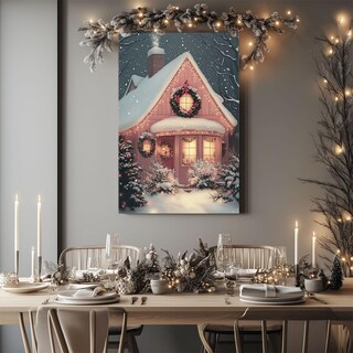 Foto 4 | Foto 4 | Lienzo Decorativo Gspqaz Snowy Christmas Cottage Para Pared  40 X 60 Cm - Venta Internacional.