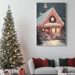 Foto 7 | Foto 7 | Lienzo Decorativo Gspqaz Snowy Christmas Cottage Para Pared  40 X 60 Cm - Venta Internacional.