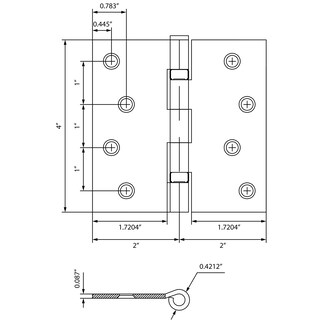 Foto 5 | Foto 5 | Bisagras Para Puerta Stone Harbor Hardware  10 Cm  Con Rodamiento De Bolas  Níquel Satinado  Paquete De 3 - Venta Internacional.