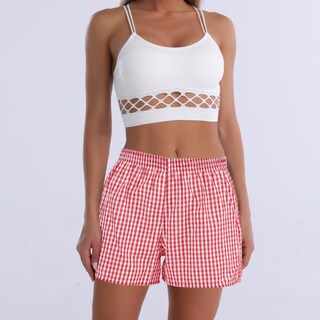 Foto 5 | Foto 5 | Pantalones Cortos De Pijama Cinvik Gingham Boxer Para Mujer Green Plaid Xl - Venta Internacional.