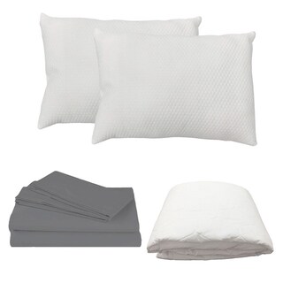 Foto 1 | Foto 1 | Protector Ultra Spring Air King Size + Sábanas Basic Gris + Almohada Frosty 2