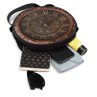 Foto 4 | Foto 4 | Monedero Sannovo Con Estampado De Reloj Redondo Para Mujer Color Marrón - Venta Internacional.