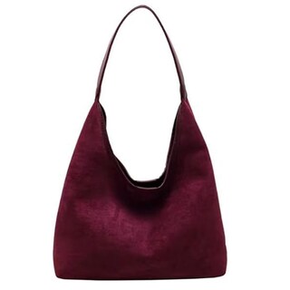 Foto 1 | Foto 1 | Bolso Hobo Mcuvaec De Gamuza Para Mujer Color Burdeos Con Monederos Conjunto Marrón - Venta Internacional.