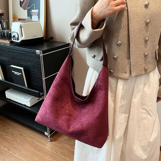 Foto 2 | Foto 2 | Bolso Hobo Mcuvaec De Gamuza Para Mujer Color Burdeos Con Monederos Conjunto Marrón - Venta Internacional.