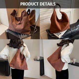 Foto 6 | Foto 6 | Bolsa Maoily De Gamuza Marrón Para Mujer 36 X 31 X 13 Cm - Venta Internacional.