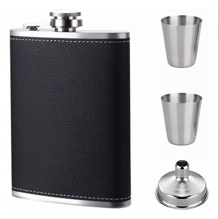 Foto 1 | Foto 1 | Licorera Y Ánfora De Bolsillo De 8oz Con Copas De Vino 236ml Color Funda Piel