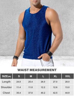 Foto 7 | Foto 7 | Camiseta Sin Mangas Arjen Kroos Con Lentejuelas Para Hombre Color Dorado Con Purpurina Azul Talla L - Venta Internacional.