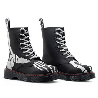Foto 3 | Foto 3 | Botas Offlander Tipo Militar Piel Crazy Negro Huesos Blancos Bordados