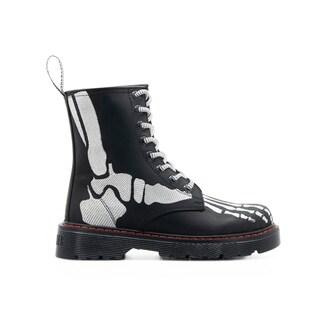 Foto 1 | Foto 1 | Botas Offlander Tipo Militar Piel Crazy Negro Huesos Blancos Bordados