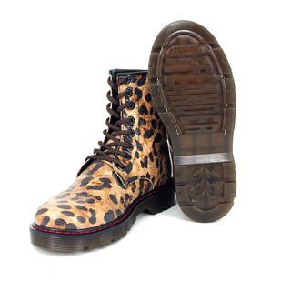 Foto 4 | Foto 4 | Botas Offlander Tipo Militar Piel Grabada Leopardo Café