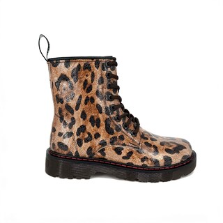 Foto 1 | Foto 1 | Botas Offlander Tipo Militar Piel Grabada Leopardo Café