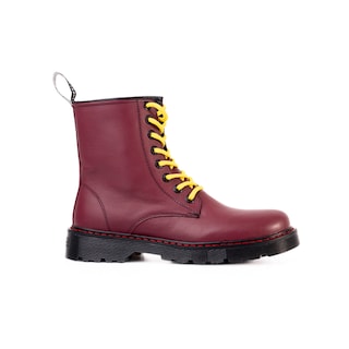 Foto 1 | Foto 1 | Botas Offlander  Tipo Militar  Piel Napa  Vino  Costura Negras