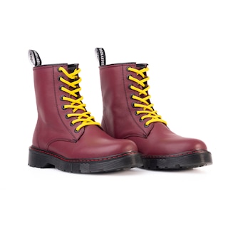 Foto 3 | Foto 3 | Botas Offlander  Tipo Militar  Piel Napa  Vino  Costura Negras