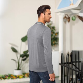 Foto 5 | Foto 5 | Polo Aulemen De Manga Larga Con Bolsillo Para Hombre  Color Gris Claro - Venta Internacional.