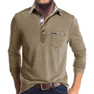 Foto 1 | Foto 1 | Polo Aulemen De Manga Larga Con Bolsillo Para Hombre Color Caqui - Venta Internacional.