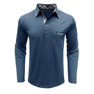 Foto 2 | Foto 2 | Polo Aulemen De Manga Larga Con Bolsillo Para Hombre Color Azul - Venta Internacional.