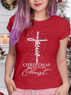 Foto 4 | Foto 4 | Camiseta Euow Christmas Santa Graphic Para Mujer - Venta Internacional.
