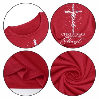 Foto 6 | Foto 6 | Camiseta Euow Christmas Santa Graphic Para Mujer - Venta Internacional.