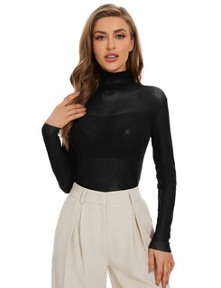 Foto 4 | Foto 4 | Camiseta Kiczoy De Manga Larga Transparente De Malla Transparente Para Mujer - Venta Internacional.
