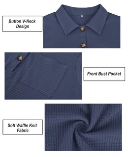Foto 5 | Foto 5 | Top Carcos Tejido Gofrado De Talla Grande Henley Blue Para Mujer 5xl - Venta Internacional.