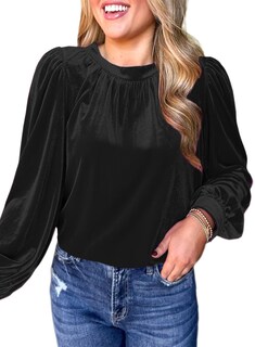 Foto 1 | Foto 1 | Top Leiyee Para Mujer Con Estampado De Terciopelo Manga Larga Talla L Color Negro - Venta Internacional.