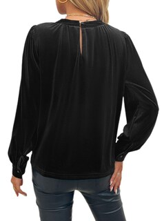 Foto 4 | Foto 4 | Top Leiyee Para Mujer Con Estampado De Terciopelo Manga Larga Talla L Color Negro - Venta Internacional.