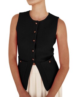 Foto 5 | Foto 5 | Chaleco Tipo Suéter Pehmea De Punto Grueso A Ganchillo Sin Mangas Negro Xl - Venta Internacional.