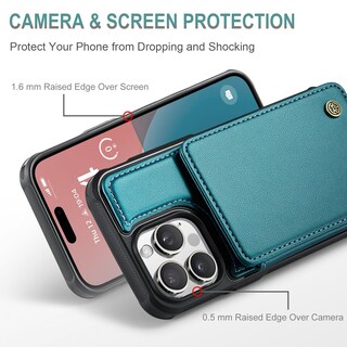 Foto 3 | Foto 3 | Funda Tipo Cartera Vinich Para Iphone 16 Pro 6.3 Color Verde Azulado - Venta Internacional.