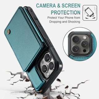 Foto 6 | Foto 6 | Funda Tipo Cartera Vinich Para Iphone 16 Pro 6.3 Color Verde Azulado - Venta Internacional.
