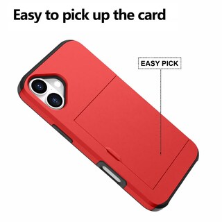 Foto 3 | Foto 3 | Funda Ziye Para Iphone 16 Plus Tipo Cartera Con Tarjetero Color Rojo - Venta Internacional.