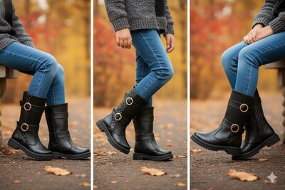 Foto 6 | Foto 6 | Bota Botin Para Niña Hebilla Casual Comoda Ligera Moda Antiderrapante Cierre Lateral