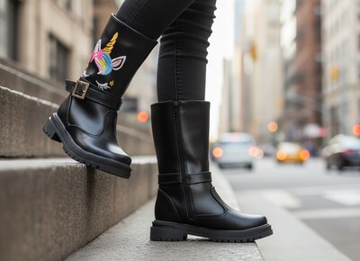 Foto 6 | Foto 6 | Bota Botin Para Niña Bordada Unicornio Casual Comoda Ligera Moda Antiderrapante Cierre Lateral