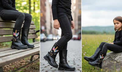 Foto 7 | Foto 7 | Bota Botin Para Niña Bordada Unicornio Casual Comoda Ligera Moda Antiderrapante Cierre Lateral