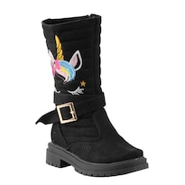 Bota Botin Para Niña Bordada Unicornio Casual Comoda Ligera Moda Antiderrapante Cierre Lateral