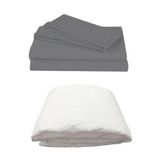 Foto 1 | Foto 1 | Protector Ultra Spring Air Individual + Sábanas Basic Gris