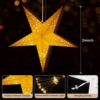 Foto 3 | Foto 3 | Farol Paper Star Grasscape 60 Led 8 Modos 60 Cm Para Interiores - Venta Internacional.