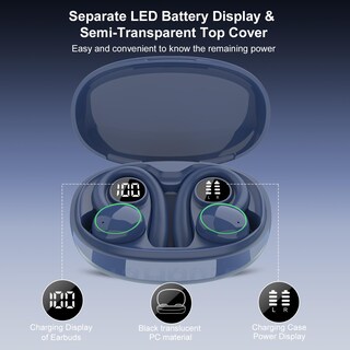Foto 6 | Foto 6 | Auriculares Inalámbricos Pefupew Bluetooth 5.3 Sport Ip7 Azul - Venta Internacional.