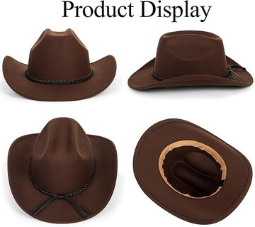 Foto 4 | Foto 4 | Sombrero Vaquero Mealah Western Classic Ala Ancha Unisex Marrón - Venta Internacional.