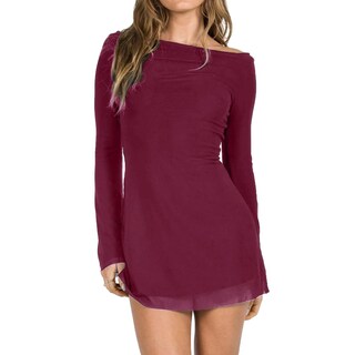 Foto 1 | Foto 1 | Minivestido Gczren Con Cuello De Barco Sin Espalda Y Manga Acampanada Transparente - Venta Internacional.